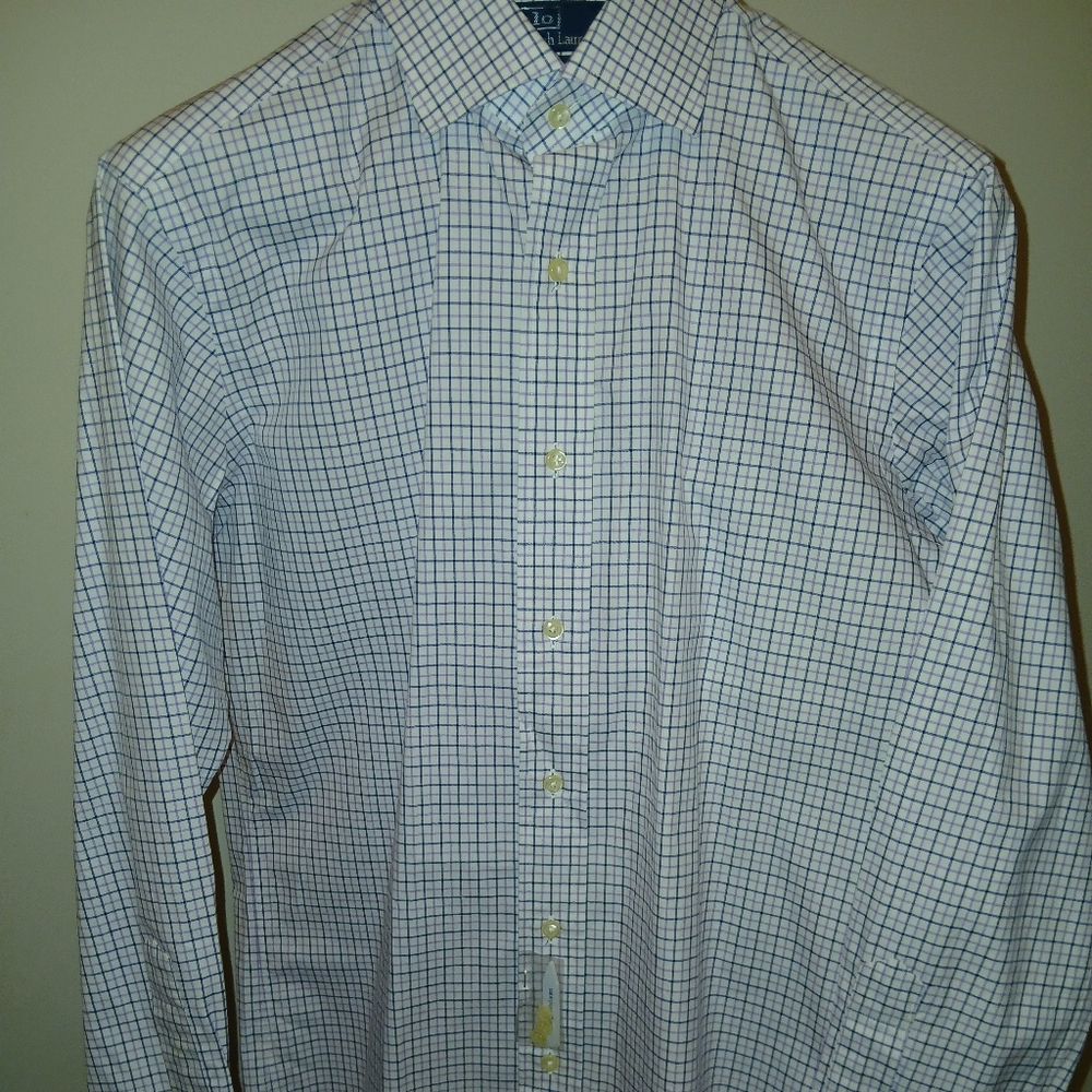 ** NWT** Ralph Lauren Polo Blue/Purple and White Checkered Shirt